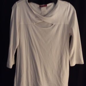 BNWT White 3/4 sleeve COTTON TOP